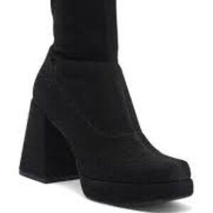 Abound Steffie Black Glitter Platform Bootie Women Size 8 NEW Without Box